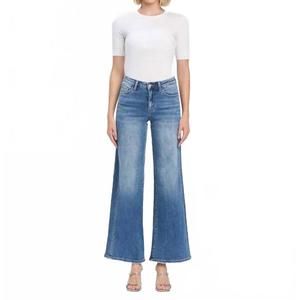 NEW VERVET BY FLYING MONKEY high rise trouser wide leg jeans in medium